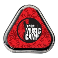 Picture of Custom Printed Ear Buds with Colored Triangle Case