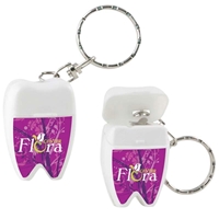 Picture of Custom Printed Tooth Shaped Dental Floss with Keychain