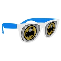 Picture of Custom Printed White Frame Rubberized Logo Lenses Sunglasses