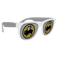 Picture of Custom Printed White Frame Rubberized Logo Lenses Sunglasses