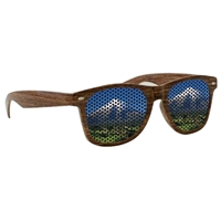 Picture of Custom Printed Wood Grain Miami Logo Lenses Sunglasses