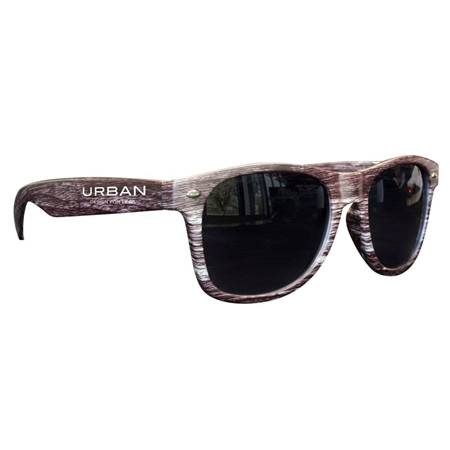 Picture of Custom Printed Dark Wood Tone Miami Sunglasses