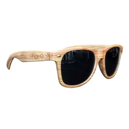 Picture of Custom Printed Light Wood Tone Miami Sunglasses