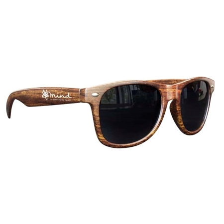 Picture of Custom Printed Medium Wood Tone Miami Sunglasses