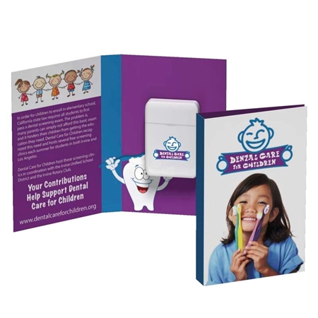 Picture of Custom Printed Tek Booklet with Traditional Rectangular Shaped Dental Floss