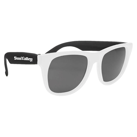 Picture of Custom Printed White Frame Rubberized Sunglasses