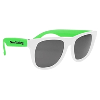 Picture of Custom Printed White Frame Rubberized Sunglasses