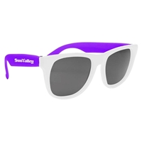 Picture of Custom Printed White Frame Rubberized Sunglasses