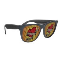 Picture of Custom Printed Black Frame Rubberized Logo Lenses Sunglasses