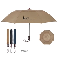 Picture of Custom Printed 44" Arc Telescopic Folding Wood Handle Umbrella