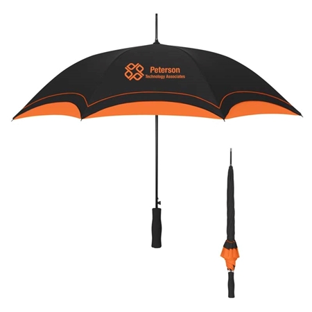 Picture of Custom Printed 46" Two -Tone Black Based Arc Umbrella