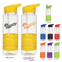 Picture of Custom Printed 24 oz. Banded Gripper Bottle With Straw