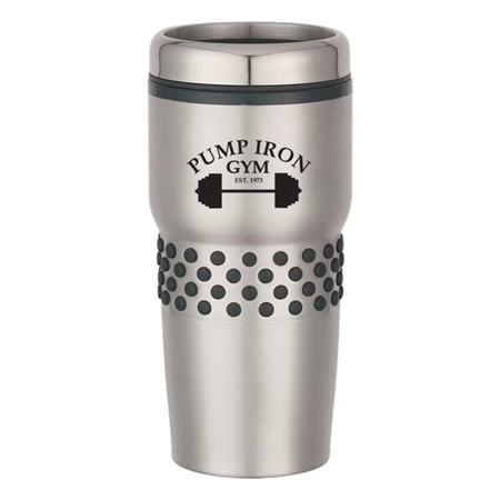 Picture of Custom Printed 16 oz. Stainless Steel Tumbler With Dotted Rubber Grip