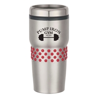 Picture of Custom Printed 16 oz. Stainless Steel Tumbler With Dotted Rubber Grip