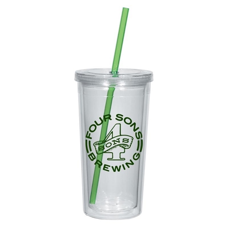 Picture of Custom Printed 24 oz. Double Wall Acrylic Tumbler With Straw