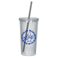 Picture of Custom Printed 24 oz. Double Wall Acrylic Tumbler With Straw