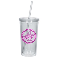 Picture of Custom Printed 24 oz. Double Wall Acrylic Tumbler With Straw