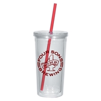 Picture of Custom Printed 24 oz. Double Wall Acrylic Tumbler With Straw