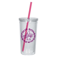 Picture of Custom Printed 24 oz. Double Wall Acrylic Tumbler With Straw