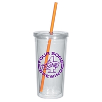 Picture of Custom Printed 24 oz. Double Wall Acrylic Tumbler With Straw