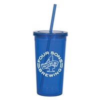 Picture of Custom Printed 24 oz. Double Wall Acrylic Tumbler With Straw