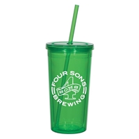 Picture of Custom Printed 24 oz. Double Wall Acrylic Tumbler With Straw