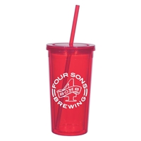 Picture of Custom Printed 24 oz. Double Wall Acrylic Tumbler With Straw