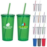 Picture of Custom Printed 24 oz. Double Wall Acrylic Tumbler With Straw