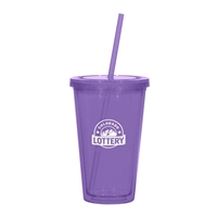 Picture of Custom Printed 16 oz. Double Wall Acrylic Tumbler With Straw