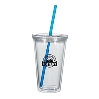 Picture of Custom Printed 16 oz. Double Wall Acrylic Tumbler With Straw