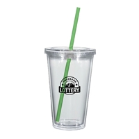 Picture of Custom Printed 16 oz. Double Wall Acrylic Tumbler With Straw