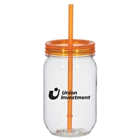 Picture of Custom Printed 25 Oz. Mason Jars With Matching Straw