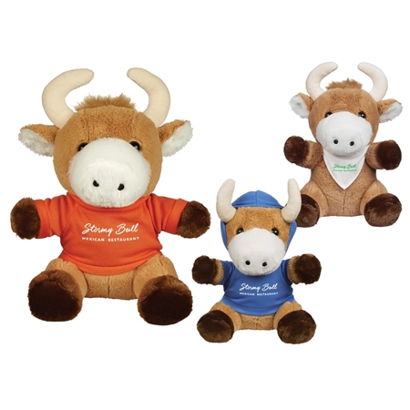 Picture of Custom Printed 6" Brave Bull Plush Animal