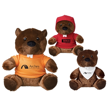 Picture of Custom Printed 8.5" Bucky Beaver Plush Animal