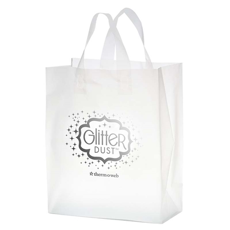 Picture of Custom Printed Foil Stamped Clear Frosted Mars Soft Loop Shopper Bag