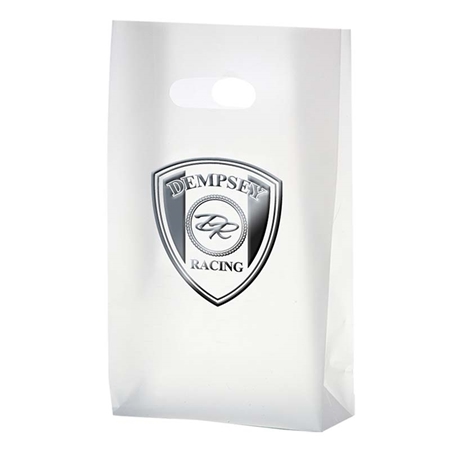 Picture of Foil Stamped Small Clear Frosted Die Cut Tote Bag