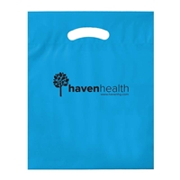 Picture of Custom Printed 12 x 15 x 3 Fold-Over Reinforced Die Cut Handle Bag