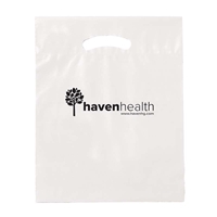 Picture of Custom Printed 12 x 15 x 3 Fold-Over Reinforced Die Cut Handle Bag