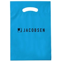 Picture of Custom Printed 9 x 13 Fold-Over Reinforced Die Cut Handle Bag