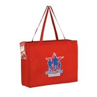 Picture of Full Color Over the Shoulder Non-Woven Tote with Side Pockets