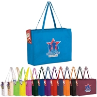 Picture of Full Color Over the Shoulder Non-Woven Tote with Side Pockets