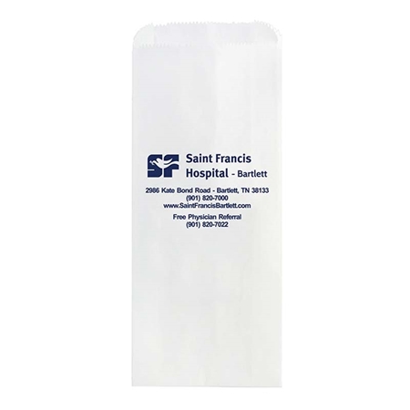 Picture of Custom Printed 5 x 12 White Kraft Prescription Bags