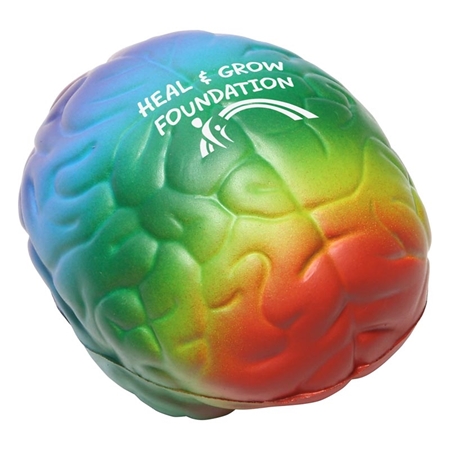 Picture of Custom Printed Rainbow Brain Stress Ball