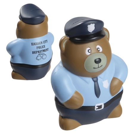 Picture of Custom Printed Police Bear Stress Ball