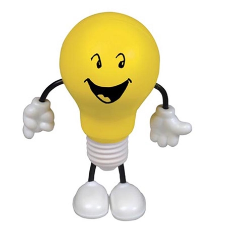 Picture of Custom Printed Lightbulb Figure Stress Ball