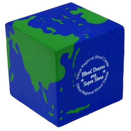 Picture of Custom Printed Earth Cube Stress Ball