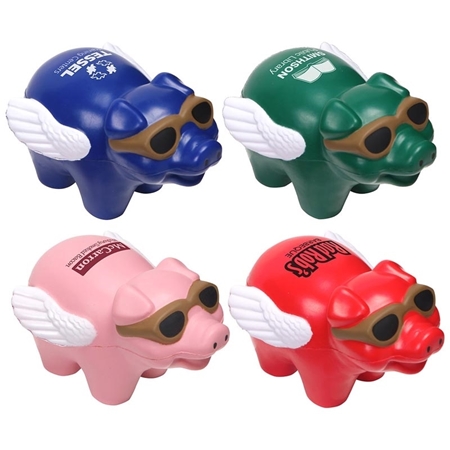 Picture of Custom Printed Flying Pig Stress Ball