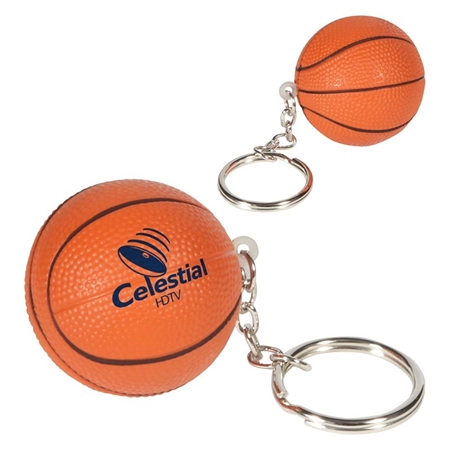 Picture of Custom Printed Basketball Key Chain Stress Ball