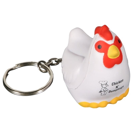 Picture of Custom Printed Chicken Key Chain Stress Ball