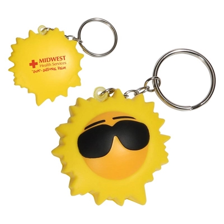 Picture of Custom Printed Cool Sun Key Chain Stress Ball